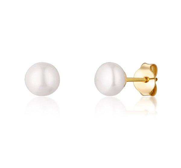 JwL Luxury Pearls Sárga aranyozott fülbevaló valódi folyami
gyöngyökkel JL0767