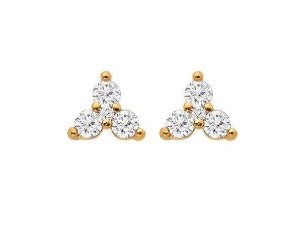 Hot Diamonds Időtlen aranyozott fülbevaló gyémántokkal
és topázzal Jac Jossa Soul DE759