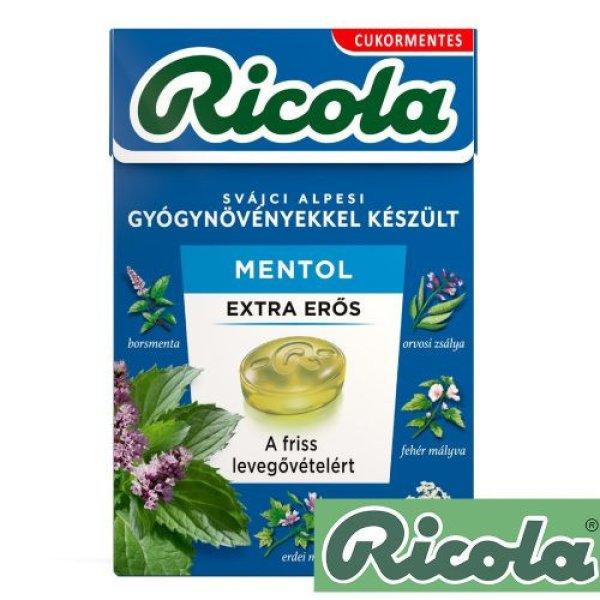 RICOLA CUKOR EXTRA ERŐS MENTOL CM.