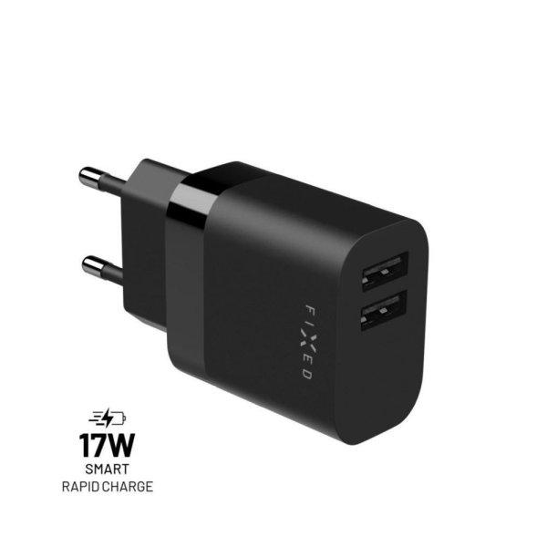 FIXED Dual USB Travel Charger 17W Black