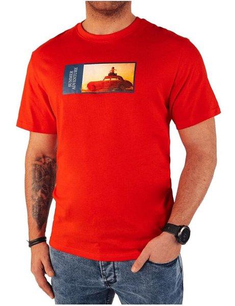 piros férfi póló nyomtatással