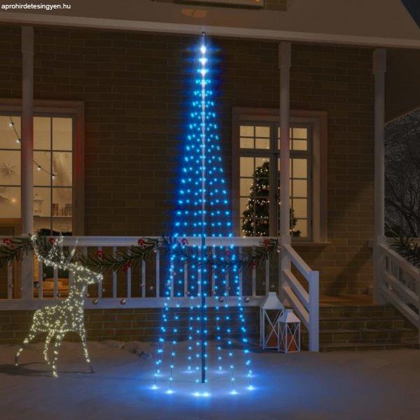Karácsonyfa zászlórúdon 310 kék LED-del 300 cm