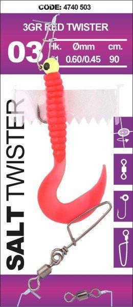 Spro Salt Twister 5g 1/0# 90cm 1db Red gumi+jig szett (4740-504)