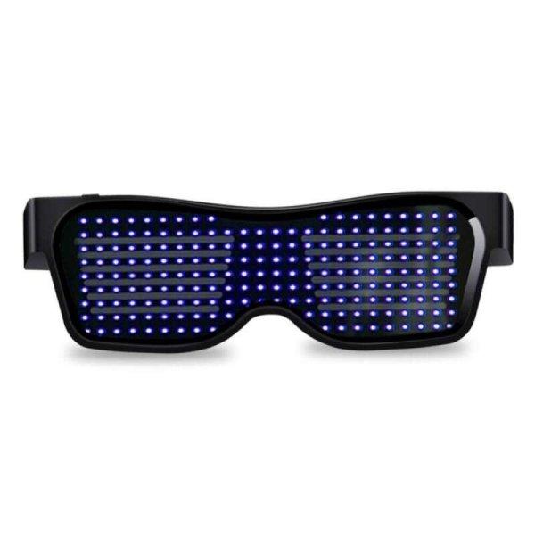 Parti szemüveg, világító szemüveg, LED kijelzős szemüveg - Kék