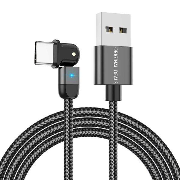Original Deals USB Type-C kábel, gyorstöltéssel, prémium anyagok és
minőség, 100 cm, fekete