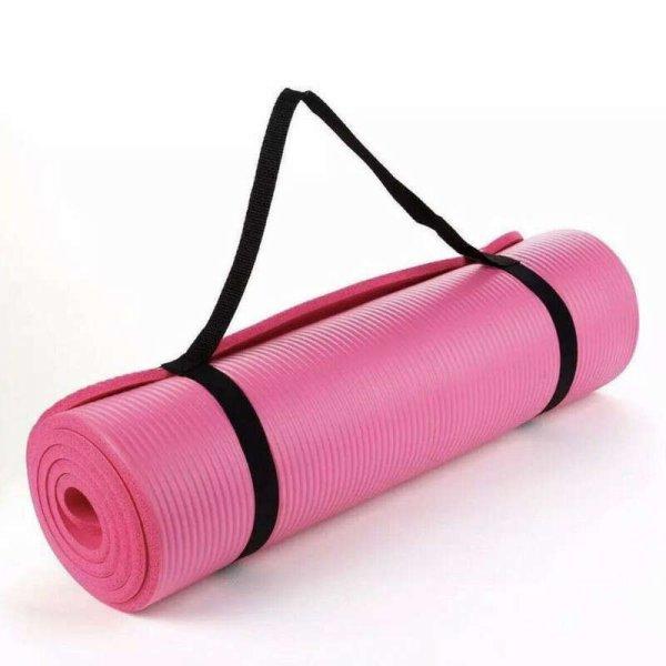 Mercaton® csúszásmentes szőnyeg jógához, fitneszhez, aerobikhoz, pilates
edzéshez, Vízálló, NBR hab, Szintetikus gumi, 185x80x1,5 cm, Rózsaszín