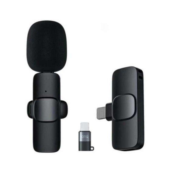 Csiptetős Vezeték Nélküli Mikrofon, Okostelefonhoz, Omnidirekcionális,
Wireless, USB-C/Lightning csatlakozó, fekete