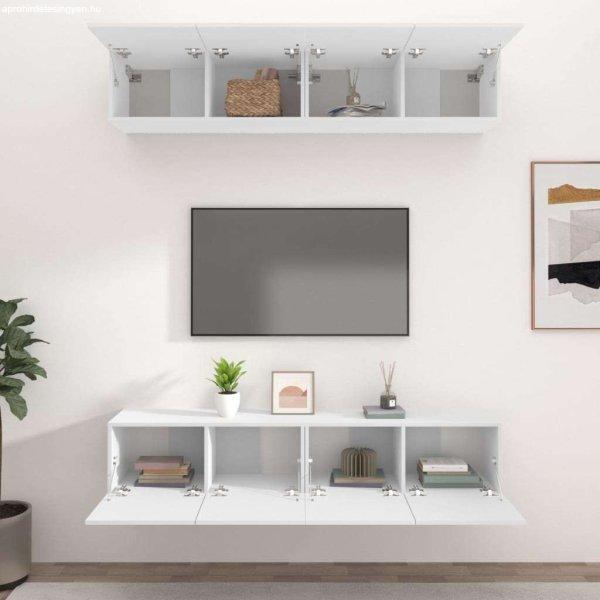 4 db fehér szerelt fa tv-szekrény 80 x 30 x 30 cm