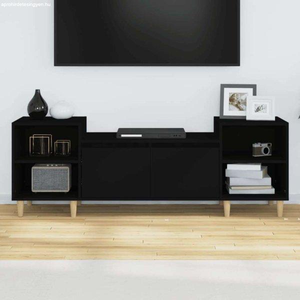 Fekete szerelt fa tv-szekrény 160x35x55 cm