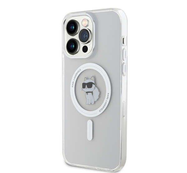 Karl Lagerfeld IML Choupette MagSafe iPhone 15 Pro Max hátlap tok, átlátszó