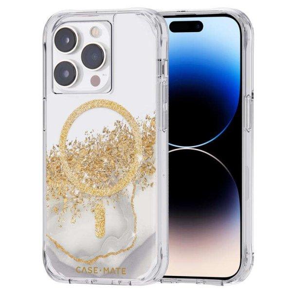 Case-Mate Karat MagSafe - telefontok decorated in gold iPhone 14 Pro (Marble)