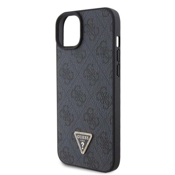 Guess Apple iPhone 15 Plus (6.7) PU 4G Strass Triangle Metal Logo hátlapvédő
tok fekete (GUHCP15MP4TDPK)