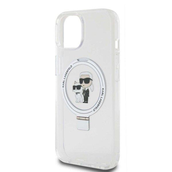 Karl Lagerfeld Ringstand Karl and Choupette MagSafe Apple iPhone 15 (6.1)
hátlapvédő tok fehér (KLHMP15SHMRSKCH)