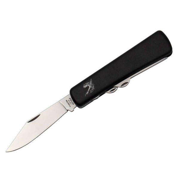 IdeallStore® zsebkés, Fisherman Tool, rozsdamentes acél, 17,5 cm, fekete