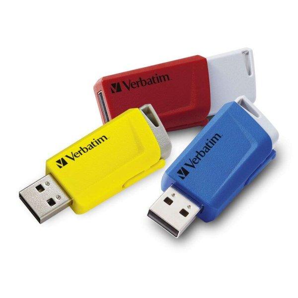 Pen Drive 16GB Verbatim Store 'n' Click USB 3.2 Gen 1 piros-kék-sárga 3db/cs
(49306)