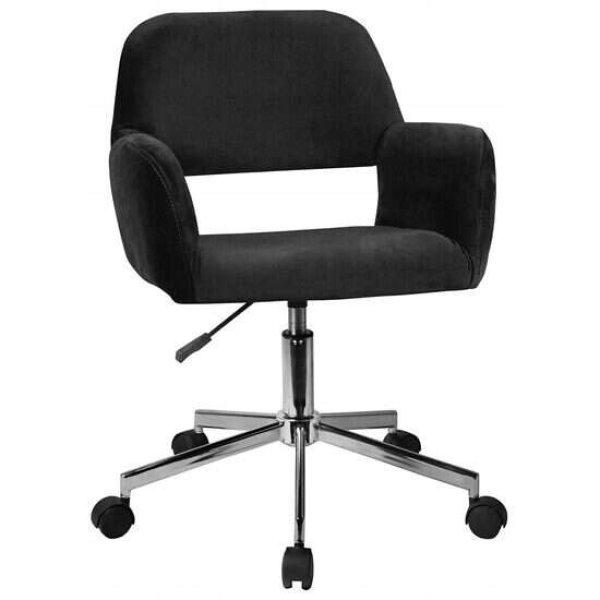 Irodai szék, Akord, forgó, bársony, fekete, 58x60x78-90 cm