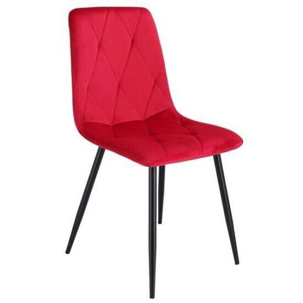 Konyha/nappali szék, Mercaton, Piado, bársony, fém, piros és fekete,
44x52x89 cm