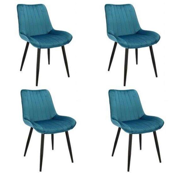 Konyhai/nappali székek, 4 db-os készlet, Mercaton, Viva, bársony, fém,
sötétkék, 54x61x83 cm