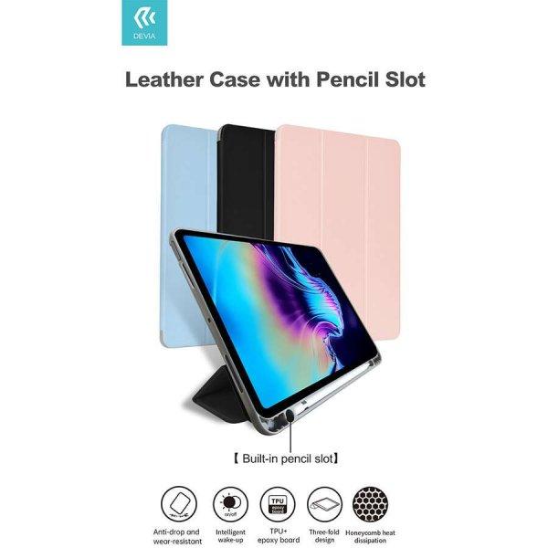 Apple iPad Pro 12.9 (2020/2021/2022) tablet tok (Smart Case) on/off funkcióval,
Apple Pencil tartóval, mágneses töltővel - Devia Leather Case With Pencil
Slot -fekete