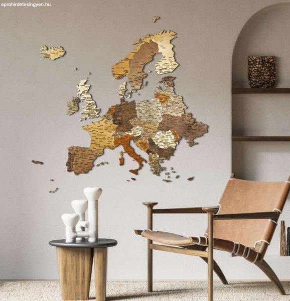 Európa fából készült dekor falitérképe 110x108 cm