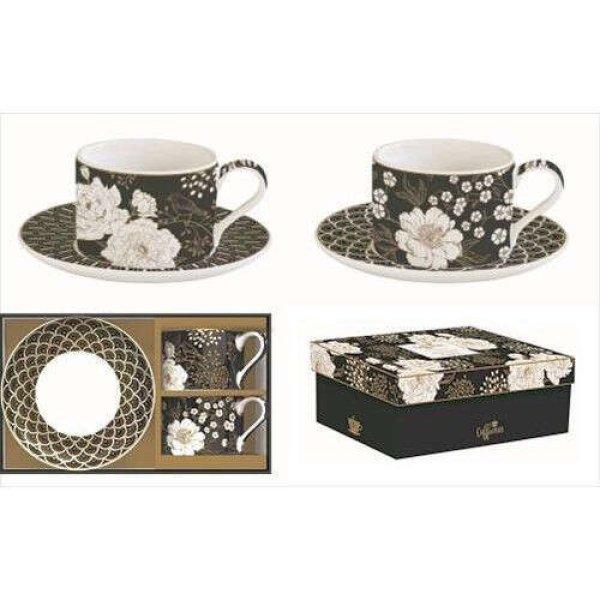 Porceláncsésze+alj 240ml 2 személyes dobozban, Coffee Mania, Art Deco &
Flowers