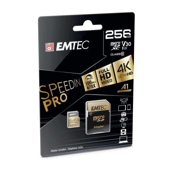 256GB microSDXC Emtec SpeedIN Pro USH-I U3 A1 A2 + adapter (ECMSDM256GXC10SP)
(ECMSDM256GXC10SP)