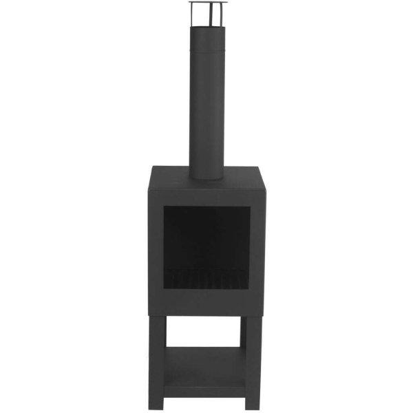 Esschert design ff410 fekete kültéri kandalló tűzifatárolóval