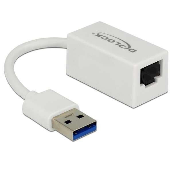 Delock 65905 USB-A 3.0 apa - RJ45 anya adapter - Fehér