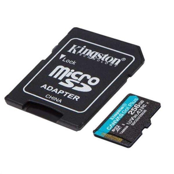 Kingston Memóriakártya MicroSDXC 256GB Canvas Go Plus 170R A2 U3 V30 + Adapter