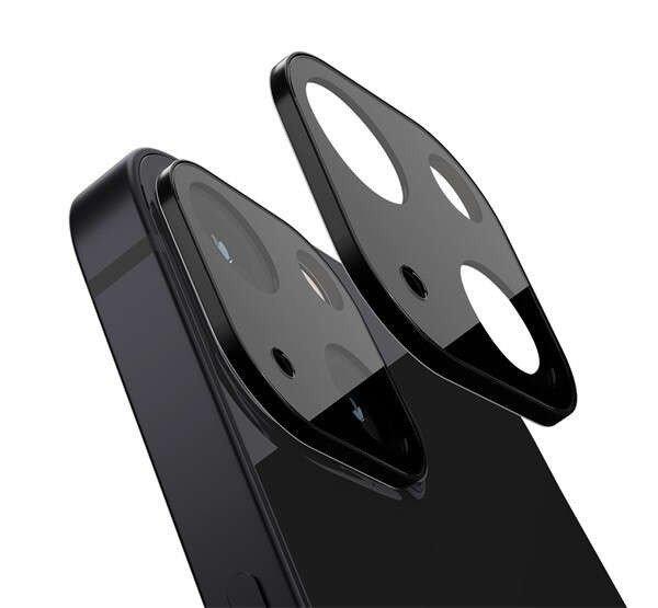 Spigen Glas.TR Optik iPhone 13 Tempered kamera lencse fólia, fekete (2db)