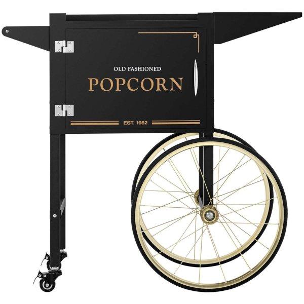 Popcorn gép alapkocsi retro szekrénnyel 51 x 37 cm - fekete és arany színben
