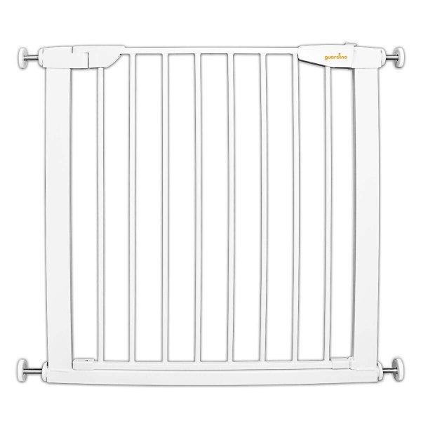 Gyermekbiztonsági kapu, 75-81 cm, kihúzható, nyomásra szerelhető, fúrás
nélkül, fém, fehér, Guardino 700010
