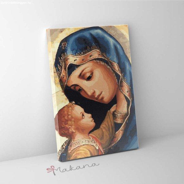 Szűz Mária és Jézus - Számfestő készlet, kerettel (40x50 cm)