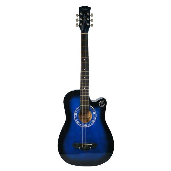 IdeallStore® klasszikus gitár, 95 cm, fa, Cutaway, kék, állvánnyal