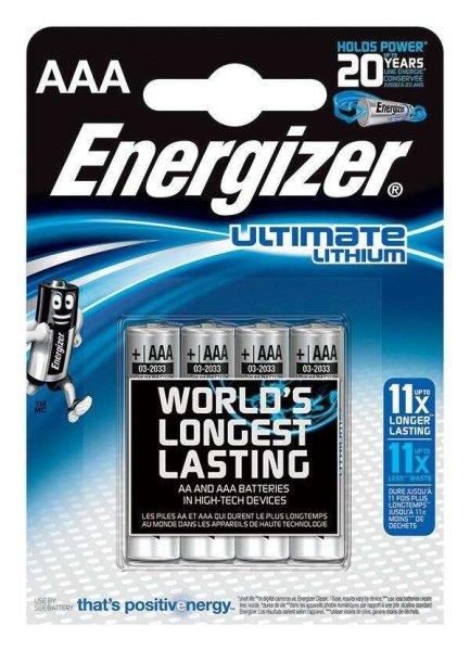 Energizer Ultimate Lithium AAA L92 ceruzaelem (4db/csomag)  (7638900273267)