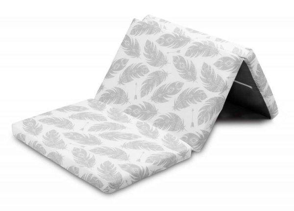 Összehajtható matrac utazóágyhoz 60x120cm - szürke tollak