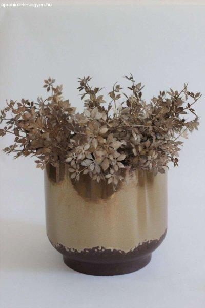 Barna gyöngyház színű kerámia virágcserép 24cm