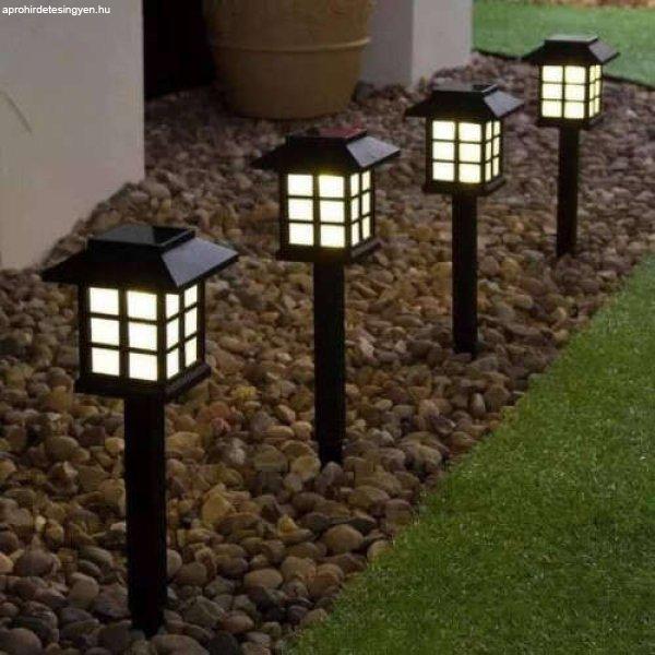 Napelemes LED leszúrható kerti Lámpa 4db #fekete