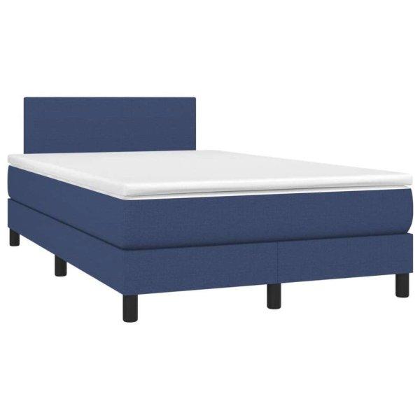 Kék szövet rugós és led-es ágy matraccal 120 x 200 cm