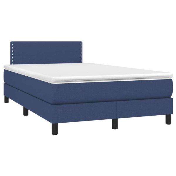 Kék szövet rugós és led-es ágy matraccal 120 x 200 cm