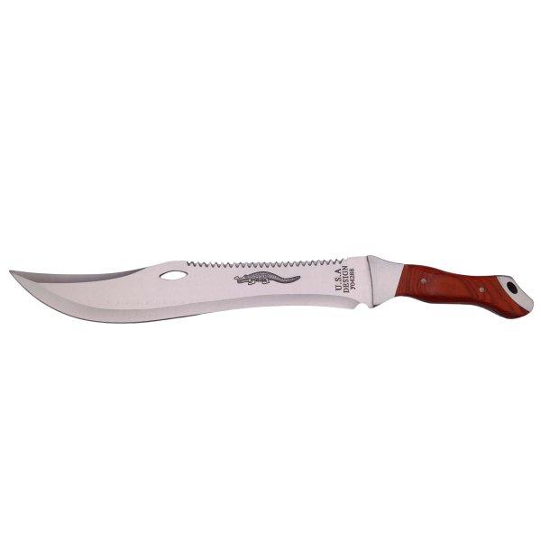 IdeallStore® vadászmachete, USA Croc, rozsdamentes acél, ezüst, 47 cm