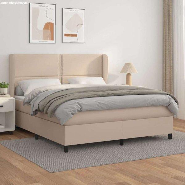 vidaXL cappuccino színű műbőr rugós ágy matraccal 180 x 200 cm
