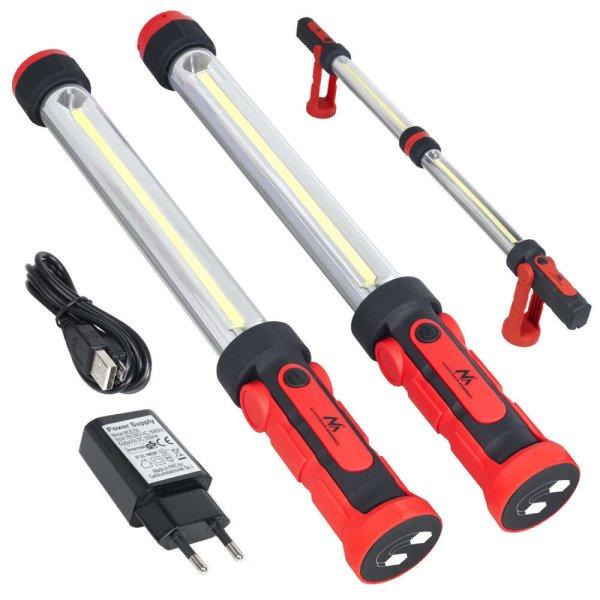 Maclean LED műhely- vagy motorháztető alatti lámpa, kombinálható lámpák,
kétféle világítási móddal, akasztóval, mágnessel, 2db, MCE230