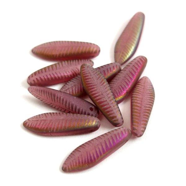 Lándzsa (szirom) cseh préselt üveggyöngy - Matt Opal Pink Metallic Iris
Laser Cut - 5x16mm