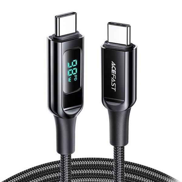 USB-C – USB-C Acefast C6-03 kábel kijelzővel, 100 W, 2 m (fekete)