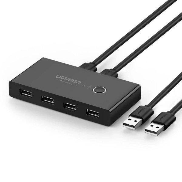 UGREEN KVM USB kapcsoló 2x4 USB 3.0 (fekete)