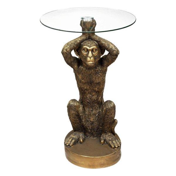 Lerakóasztal, majom, üveg lappal, bronz - KONG - Butopêa