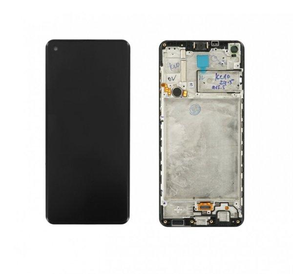 Samsung A217 Galaxy A21s fekete gyári LCD kijelző érintővel és kerettel