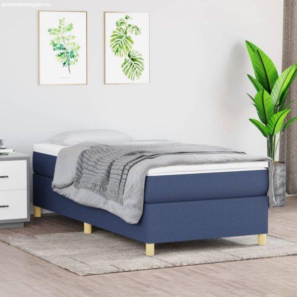 Kék szövet rugós ágy matraccal 90 x 190 cm