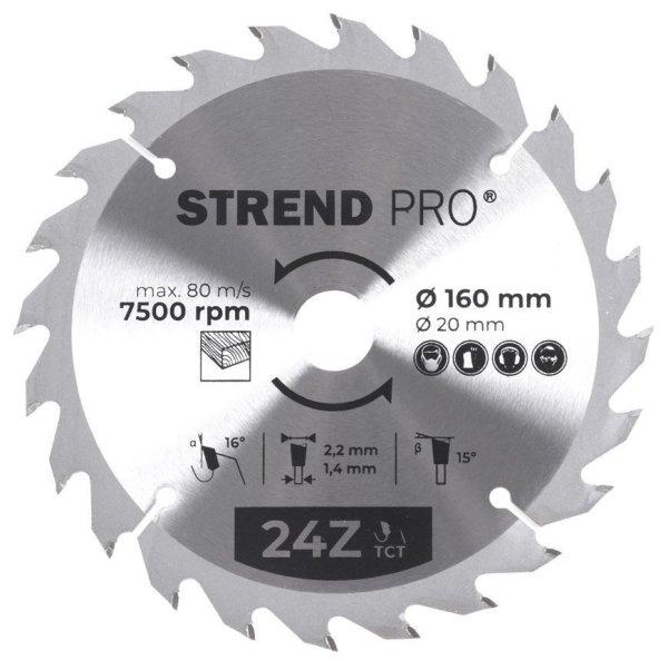 Strend Pro TCT 160 x 2,2 x 20/16 mm 24T, körfűrészlap